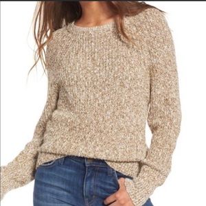 Free People Large Cotton Linen Blend Boho Sweater natural minimalist